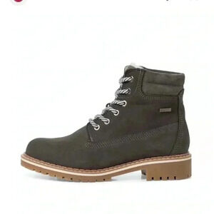 Tamaris Duo Tex Black Suede winter Ankle Boots Size 9/  EU 40